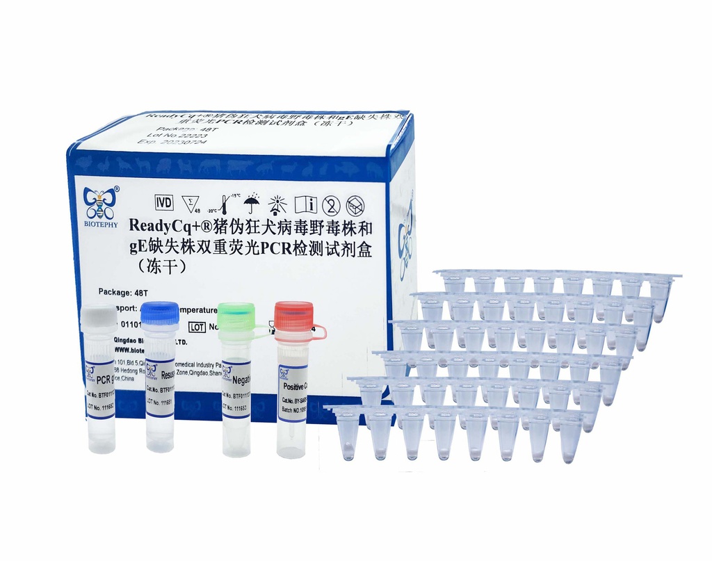 ReadyCq+®猪伪狂犬病毒野毒株和gE缺失株双重荧光PCR检测试剂盒（冻干）