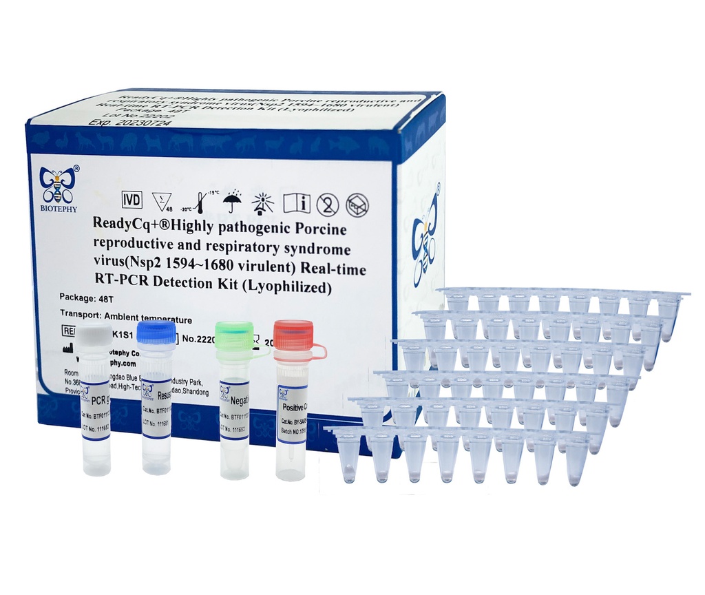 ReadyCq+®Porcine reproductive and respiratory syndrome virus(Nsp2 1594~1680 variant) Real-time RT-PCR Detection Kit (Lyophilized)